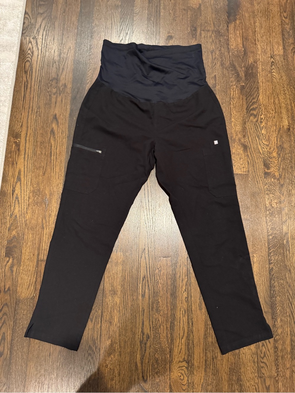 Figs Black High-Waist Maternity Scrub Bottoms